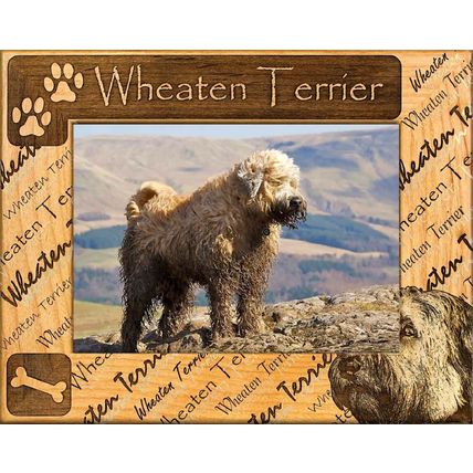 Wheaten Terrier Laser Engraved Wood Picture Frame (5 x 7)