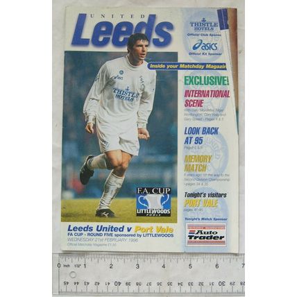 1996 programme Leeds v. Port Vale, FA Cup, 5th round