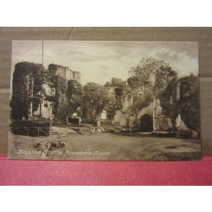fountain court, RAGLAN CASTLE, MONMOUTHSHIRE , unused antique postcard Frith =
