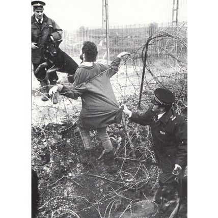 Policeman Attacking Cruise Missiles CND Protester at Molesworth Photo Postcard