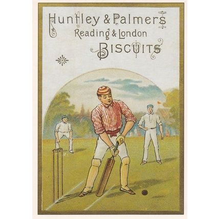 Huntley & Palmers Reading London Biscuits Cricket Advertising Postcard