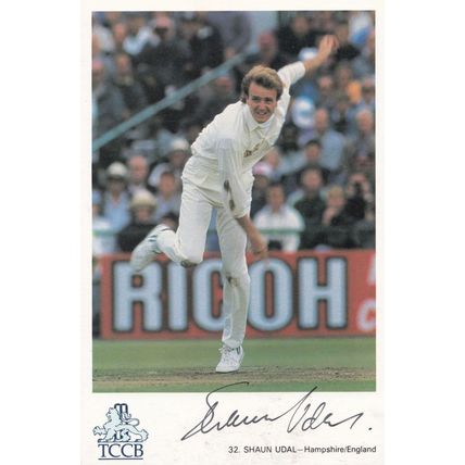 Shaun Udal Classic Hampshire Club Cricket Hand Signed Card Photo Postcard