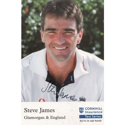 Steve James Glamorgan Club Cricket Hand Signed Card Photo Cornhill Card
