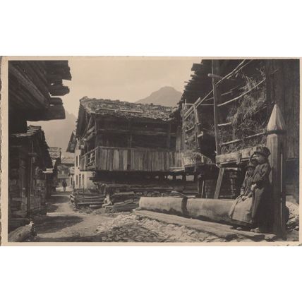 Lotschental Dorfpartie Switzerland Real Photo Postcard