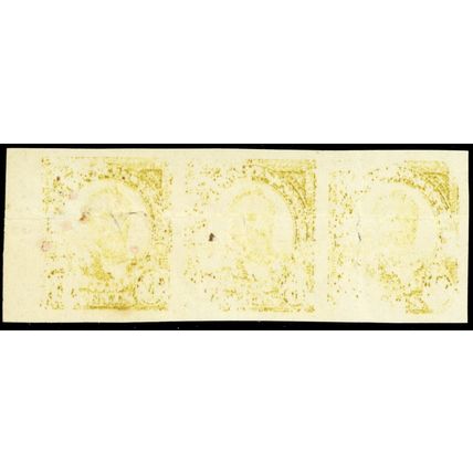 640, Mint OG 8¢ RARE Printers Waste Strip of Three Stamps - Stuart Katz