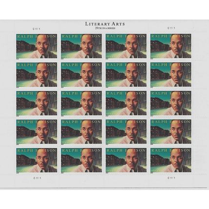 Ralph Ellison Literary Arts Sheet of 20 - Postage Stamps Scott 4866