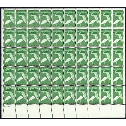 Florida Everglades Sheet of Fifty 3 Cent Postage Stamps Scott 952