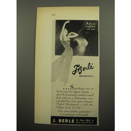 1955 J. Berle Delineator Bra Ad - Rien ne remplace un vrai