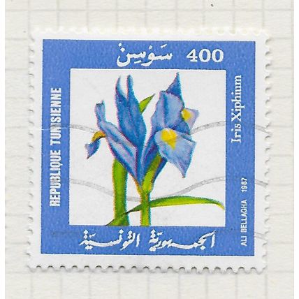 TUNISIA 1987 FLOWERS FLORA IRIS USED