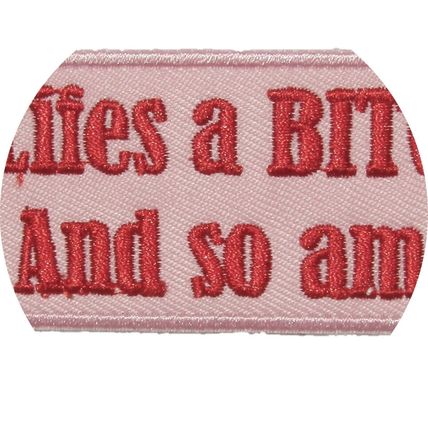 Lifes a Bitch Iron On Patch Pink Motif sew Patches Badge 3.7cm x 7.8cm P130