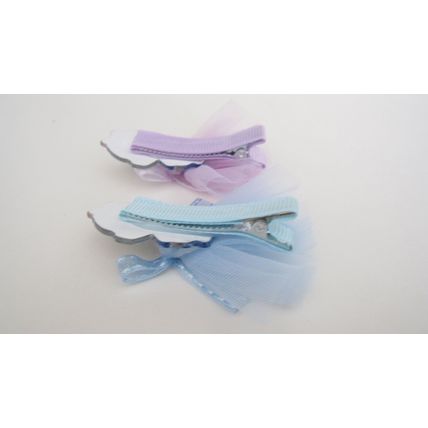 Two childrens princess fairy tale doll dress alligator hair clip barrettes