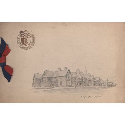 Bridlington School Yorkshire Old Official Greetings Card