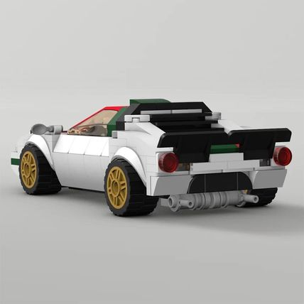LANCIA STRATOS Rally Car Brick Model MOC - 287 pieces, 8 studs wide