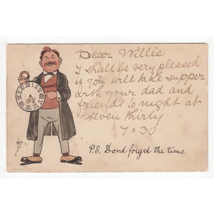Don't Forget the Time 1901 Victorian Early Undivided Back Art Postcard