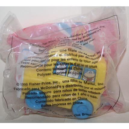 1996 McDonalds Fisher Price Under 3 Toy McDonalds Characters in School Bus Mint
