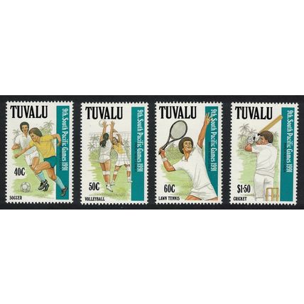 Tuvalu Football Volleyball Tennis Cricket 9th South Pacific Games 4v 1991