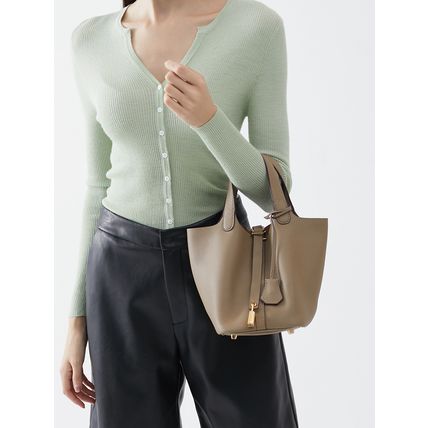 Hobo Bag for Women, Leather Tote Bag, Shoulder Purse Handbag Grey