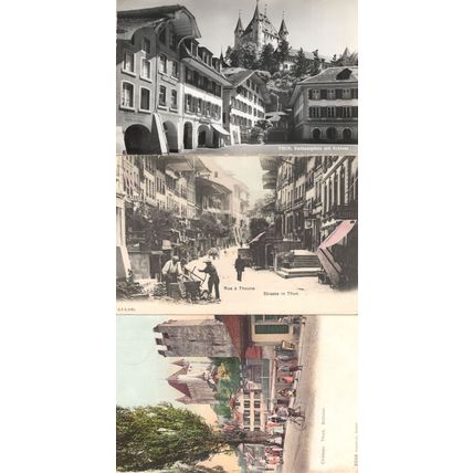 Rue A Thoune Strasse In Thun 3x Old EX Switzerland Postcard s