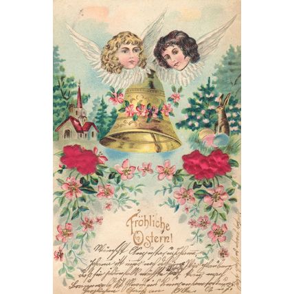 Froliche Ostern Switzerland Raised Effect 1903 Rare Easter Postcard