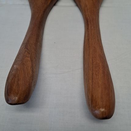 Wood SALAD SPOON & FORK Set Wooden Utensils Tong Server