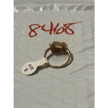 NWT Ring Bomb Party Sz9 RBP Flush Smokey Topaz Rose Gold P Band Costume Jewelry