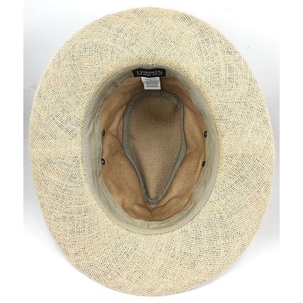 100% Natural Jute With Vegan Leather Hatband by Dorfman Pacific Size M