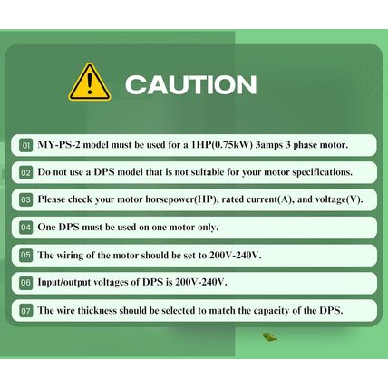 DPS 2HP My-Ps-2 Used for 1Hp(0.75Kw) 3A Motor, Single to 3 Phase Converter, 1 DP