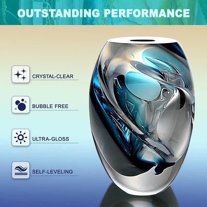 Epoxy Resin, 1 Gallon/128Oz Crystal Craft, Self-Leveling Bubbles Free Resin and