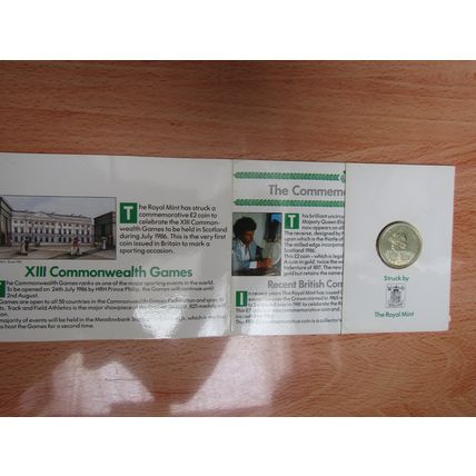 1986 Commonwealth Games Commemorative Coin £2 Cover Dairy Crest Foods
