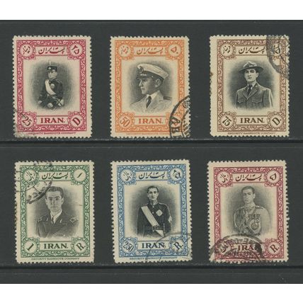Iran 935-940, 1950 Shah Pahlavi Birthday, VF, Used, (IR147)