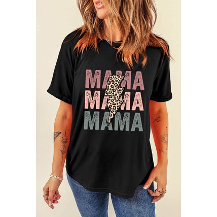 Black MAMA Bolt Graphic Tee