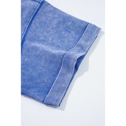 Ashleigh Blue Acid Wash Star Patched Rolled Trim Pants Set