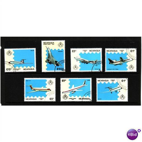 NICARAGUA 1986 AIRCRAFT SET 7 VALS FINE USED