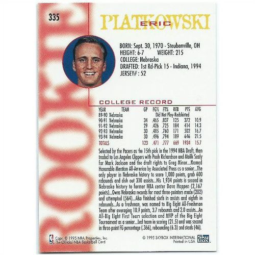 1994-1995 Hoops - #335 - Eric Piatkowski RC