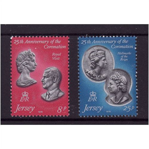 JERSEY 1978 CORONATION SG 195 / 196 SET 2 VALS U/M MINT