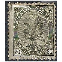 Canada 1903 SG186 20c Deep Olive-Green Fine Used . .