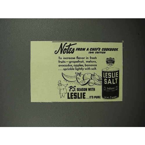 1941 Leslie Salt Ad - Increase Flavor in Fresh Fruits