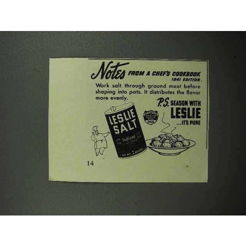 1941 Leslie Salt Ad - Ground Meat