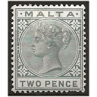 Malta 1865 SG23 2d Grey Wmk Crown CA Mounted Mint .. ..