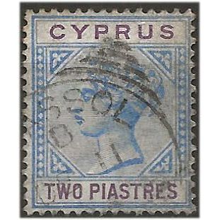 Cyprus 1896 SG43 2pi Blue & Purple Fine Used . .. .