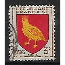 FRANCE 1954 PROVINCIAL COAT OF ARMS 3F AUNIS SG 1230 FINE USED#2