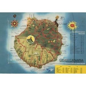 Gran Canaria Map Folding Novelty Spain Postcard