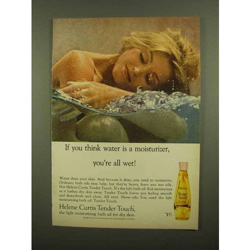 1965 Helene Curtis Tender Touch Bath Oil Ad - All Wet