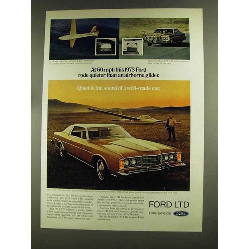1973 Ford LTD 2-Door Brougham Ad - Quieter than Glider