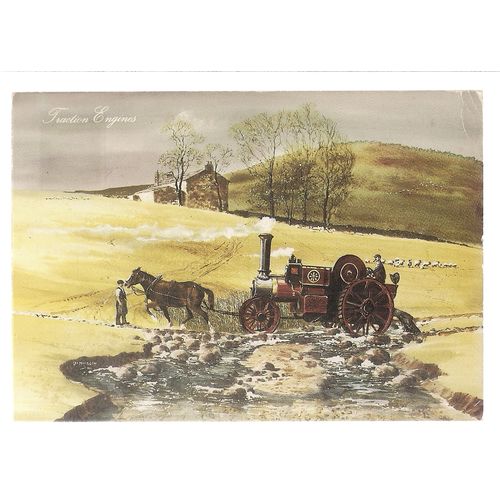 TRACTION ENGINE used vintage postcard 1990 postmark #