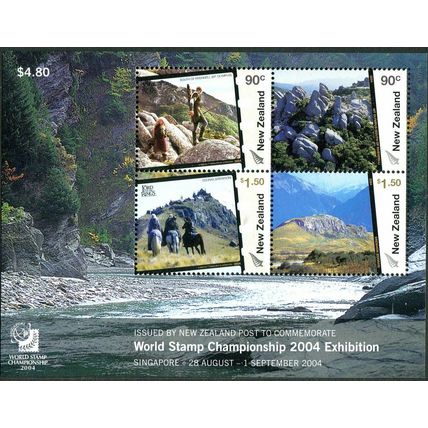 NZ 2004 Lord of Rings MS Ovpt World Stamp Championship 2004 Exhibition SINGAPORE