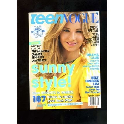 Teen Vogue 2011 magazine JENNIFER LAWRENCE "THE HUNGER GAMES" ADELE-AVRIL