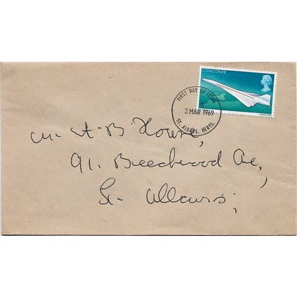 GB 1969 Concorde 4d FDC St Albans pm