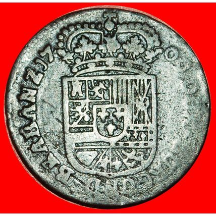 SPAIN (1709-1711): NETHERLANDS ★ 1 LIARD 1709 DUCHY NAMUR!★LOW START★NO RESERVE!