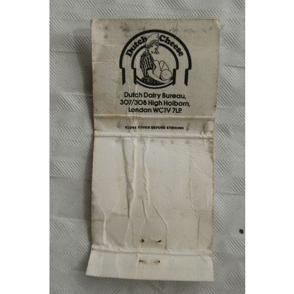 old Matchbook Cover - Edam & Gouda Dutch Cheeses